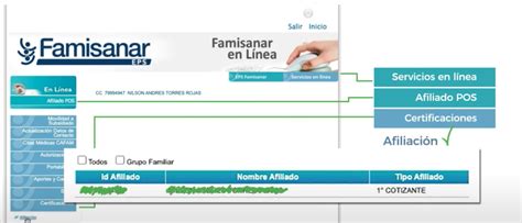 lineas famisanar|Afiliados 